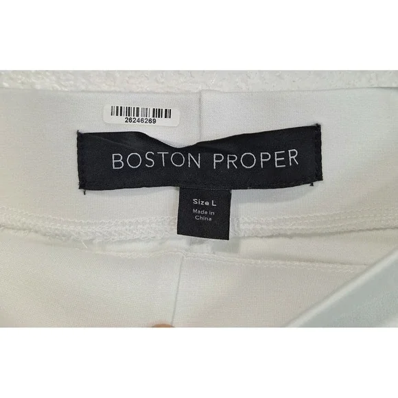 Boston Proper Women White Stirrup Tapered High Waist Pants Size Large - Picture 4 of 7